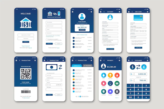 Interface d'une application de banque