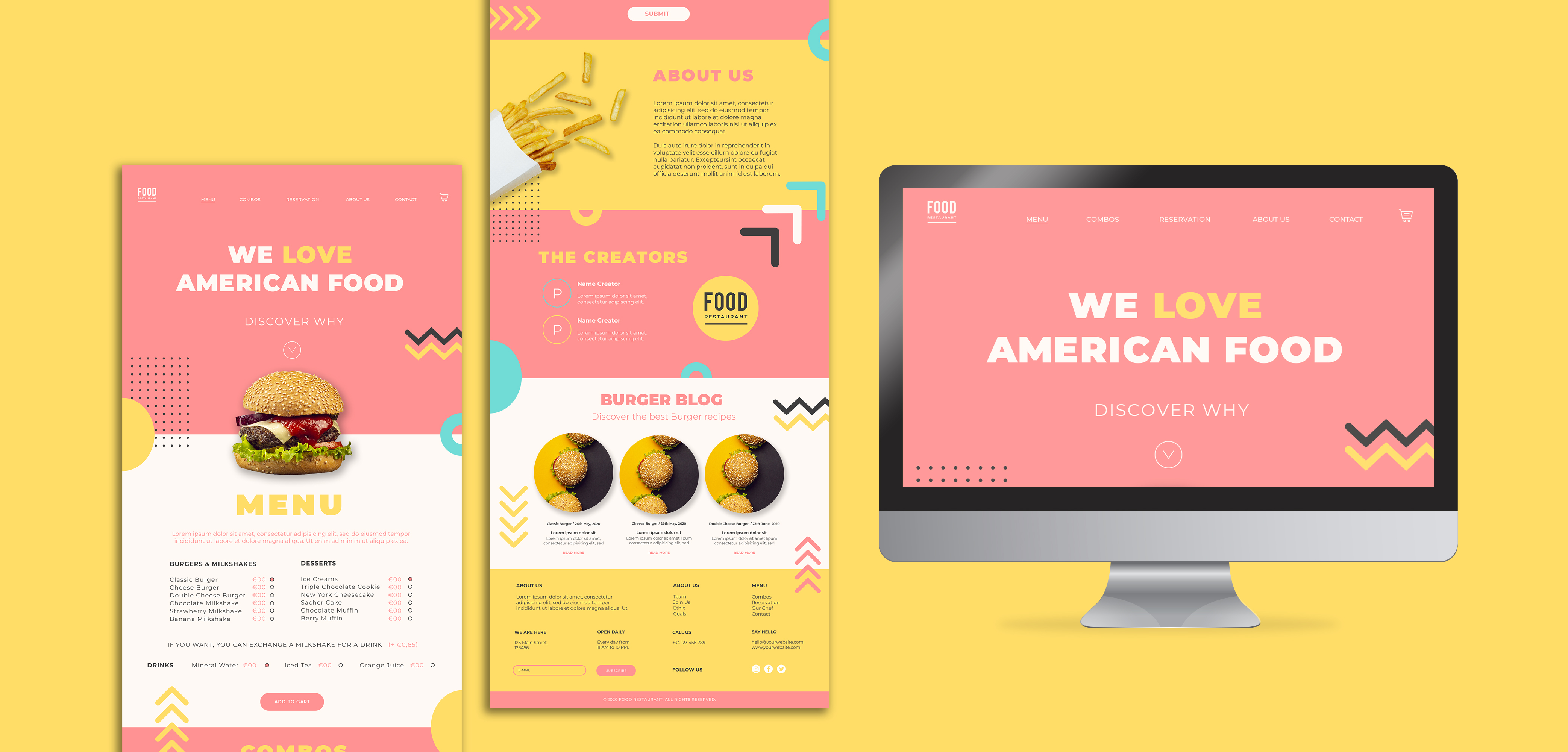 Maquette web american food